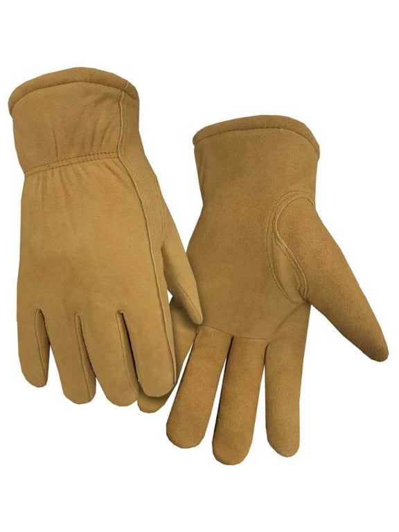 Northstar Men's Split Leather Glove HeatLok Lined Shirred Wrist Mitt Sand (XS)