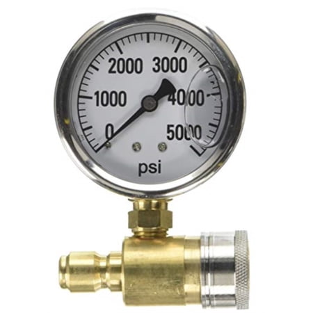 valley industries pk-qcg-5000 pressure washer gauge, brown