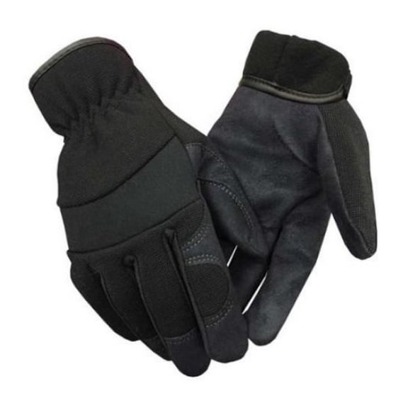 Northstar Suede PU Palm Lightweight Work Gloves Unisex Fleece Lined Black (XL)