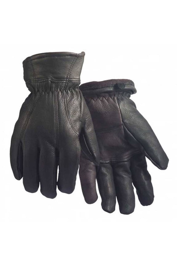 Unisex Grain Deerskin Fleece Lined Glove Flexible Thumb, Black. 911BK