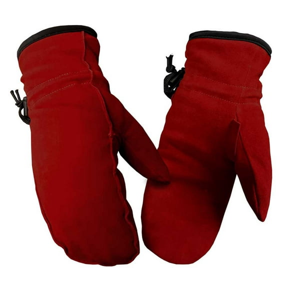 Northstar Women's Premium Deer Suede Winter Fashion Mittens - Red/Black (XL)
