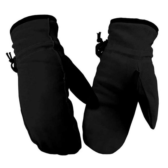Northstar Women's Premium Deer Suede Winter Fashion Mittens - Solid Black (S)
