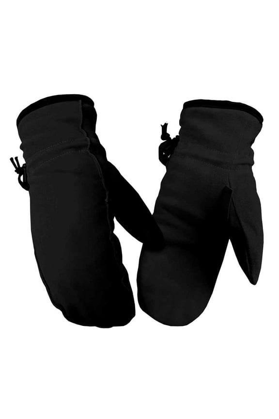 Northstar Women's Premium Deer Suede Winter Fashion Mittens - Solid Black (XL)
