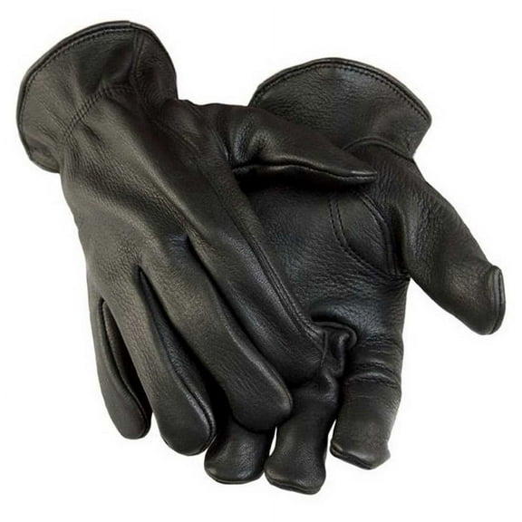 Northstar Womens Black Full Grain Deerskin Gloves (Unlined), Elastic Wrist 012B