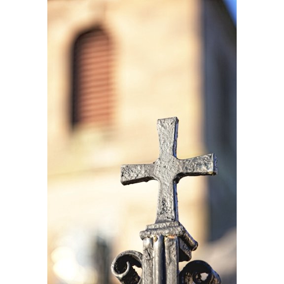 Northumberland England A Metal Cross Canvas Art - John Short  Design Pics (12 x 19)