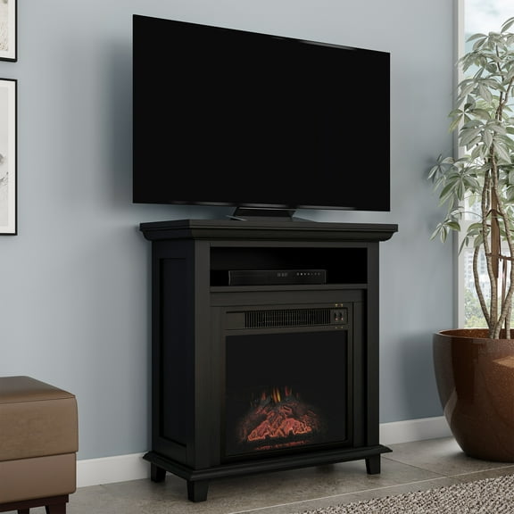Northwest 29-inch Electric Fireplace TV Stand with Faux Logs and LED Flames