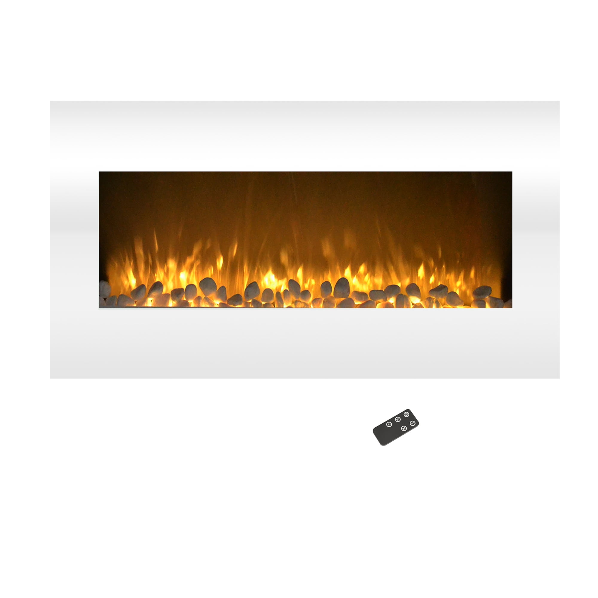 Northwest - 36-Inch Electric Fireplace Wall Mounted - LED Fire and Ice Flame, Adjustable Heat, and Brightness with Remote - Black - Thumbnail 5