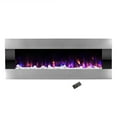 thumbnail image 1 of Northwest 54-inch Modern Wall-Mount Electric Fireplace with Remote (Silver), 1 of 10