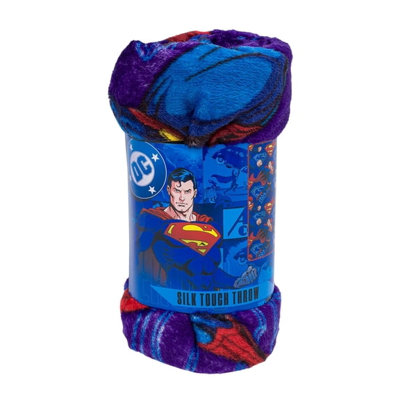 Northwest DC Superman Silk Touch Throw Blanket, Purple, 40 x 50 Inches, Polyester