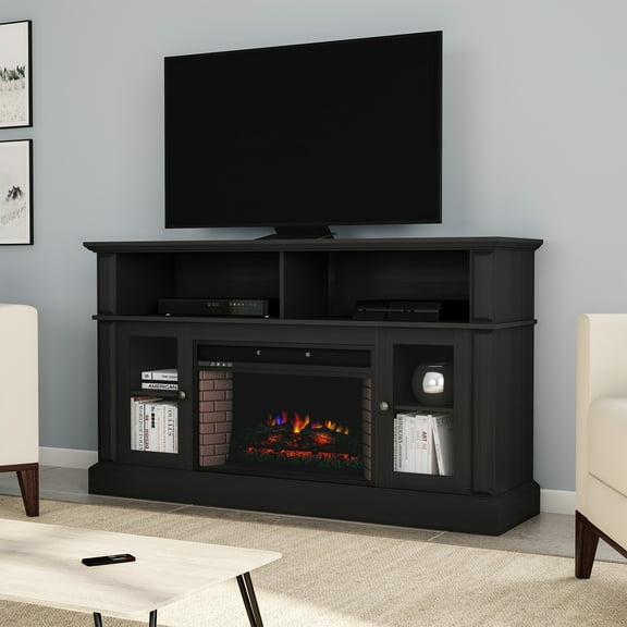Northwest Electric Fireplace TV Stand for TVs up to 59", Black