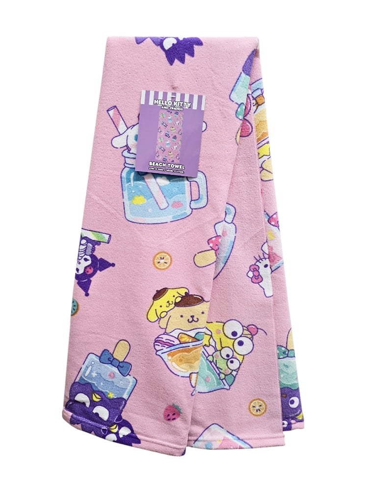 Northwest Friends Allover Hello Kitty Soft & Comfortable Beach Towels, Pink