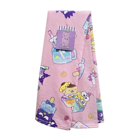 Northwest Friends Allover Hello Kitty Soft & Comfortable Beach Towels, Pink