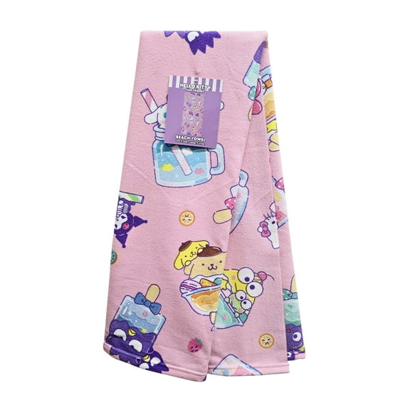 Northwest Friends Allover Hello Kitty Soft & Comfortable Beach Towels, Pink