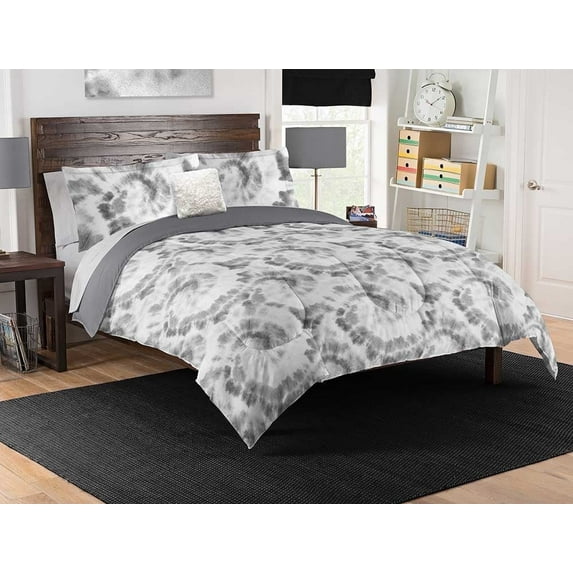 Northwest Kids 8-Piece Subtle Shibori Tye Dye Full Bed In A Bag with Decorative Pillow