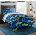 thumbnail image 1 of Northwest Kids Shark Adventure, Twin 6 Piece Bed in a Bag Set with Comforter, Sheets, Pillowcase, and Decorative Pillow, 1 of 8