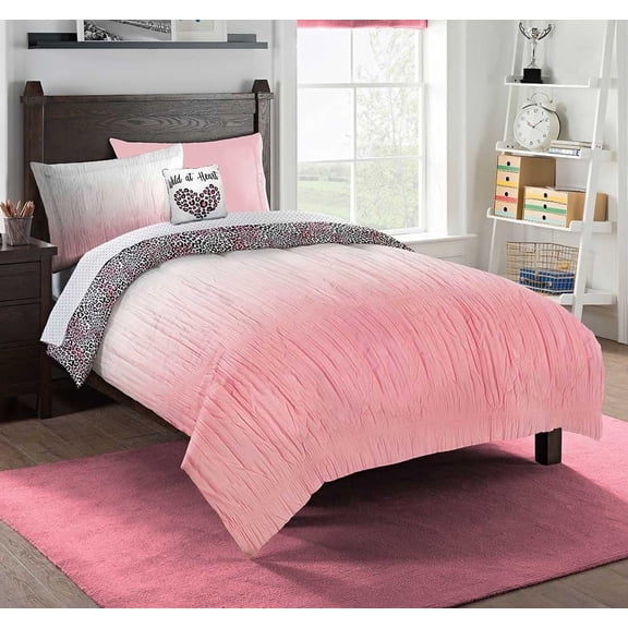 Northwest Kids Wild At Heart Bedding Set, Twin 6 Piece Bed in a Bag Set with Comforter, Sheets, Pillowcase, and Decorative Pillow