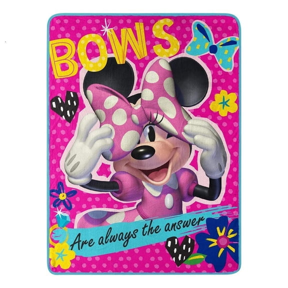 Northwest Minnie Mouse Micro Raschel Throw - The Answer is Bows