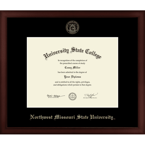 Northwest Missouri State University Diploma Frame, Document Size 11" x 8.5"