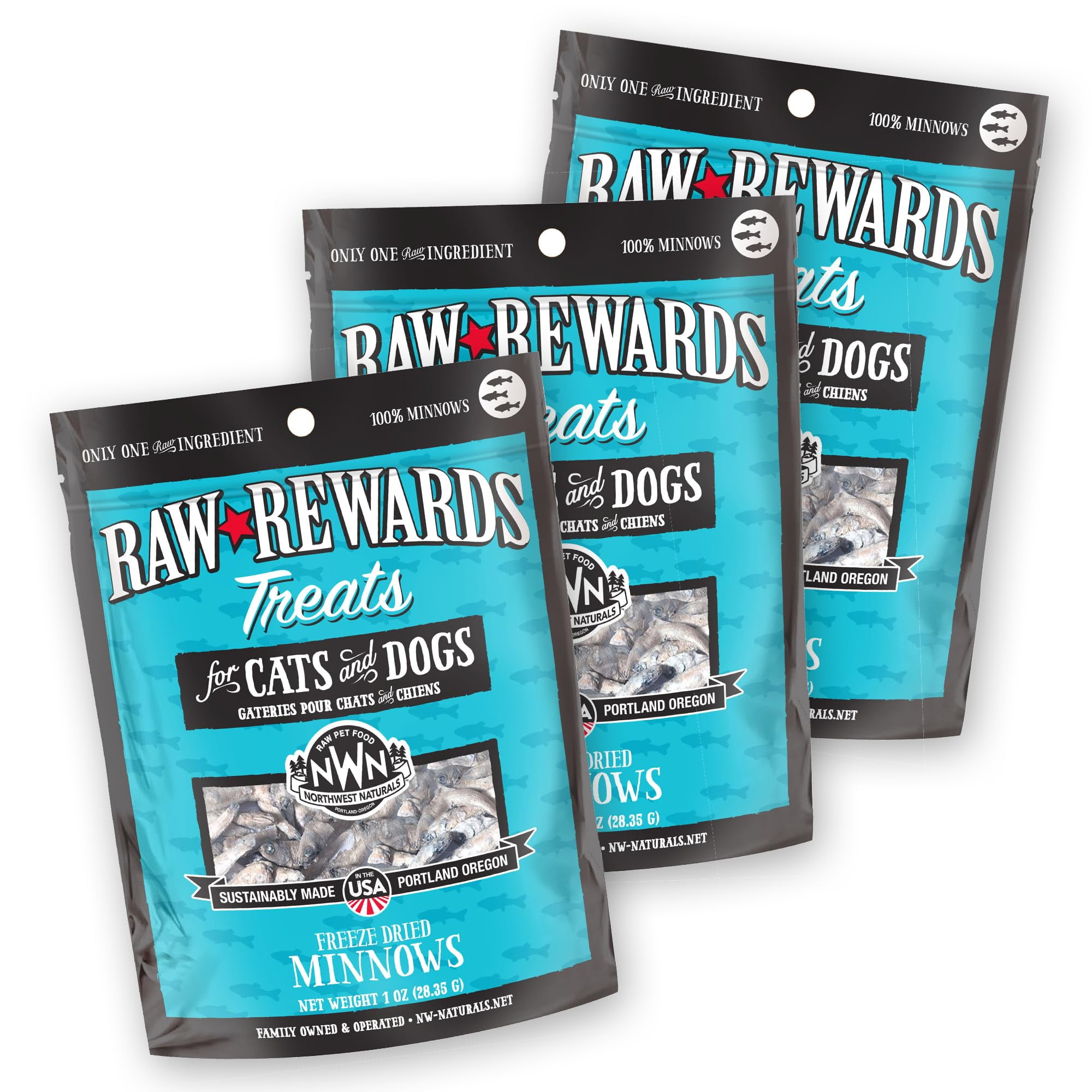 Northwest Naturals Raw Rewards DHF10 FreezeDried Minnow Treats for