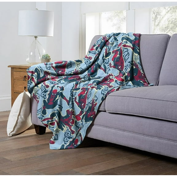 Northwest Spider-Man Micro Raschel Kids Youth 46" x 60" Silk Touch Plush Fleece Throw Blanket