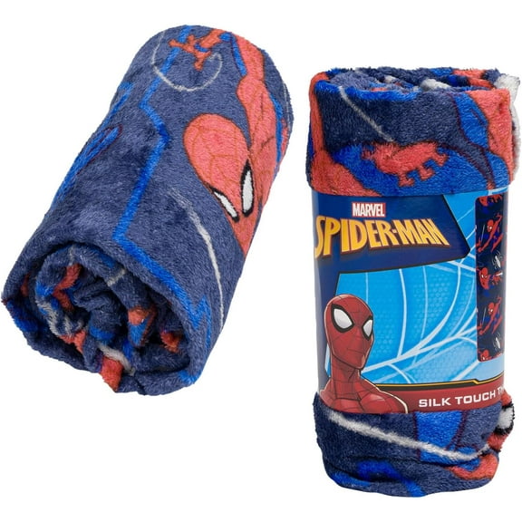 Northwest Spiderman Kids' Bed Silk Throw Blanket 40"" x 50"", Single, Blue, 91898