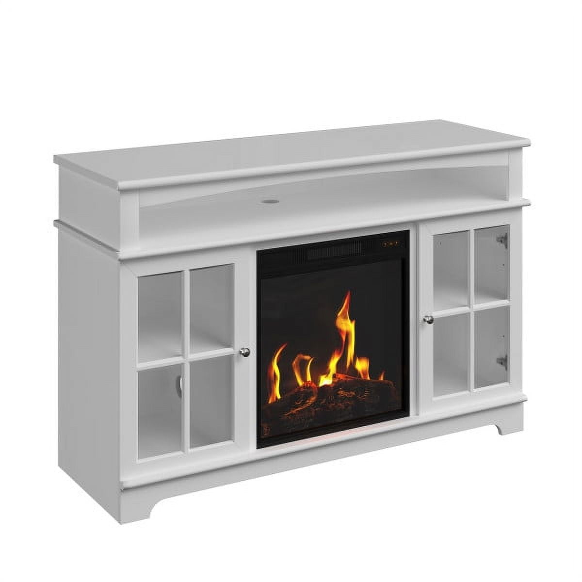 Northwest TV Stand with Electric Fireplace Fits TVs up to 50-Inches (White)