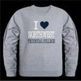 thumbnail image 1 of Northwest Technical College Hawks I Love Crewneck Sweatshirt, Heather Grey - 2XL, 1 of 1