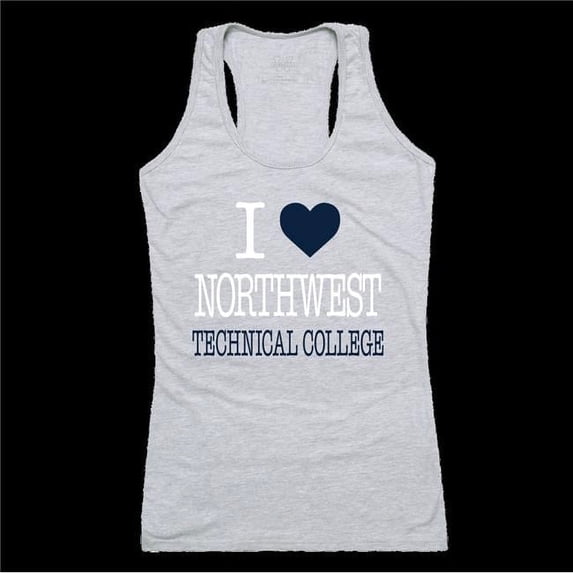 Northwest Technical College Hawks Women I Love Tank Top, Heather Grey - Large