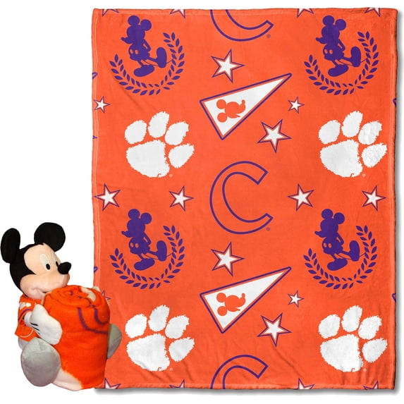 Northwest x Disney Clemson Tigers Mickey Hugger Pillow & Silk Touch Throw Set