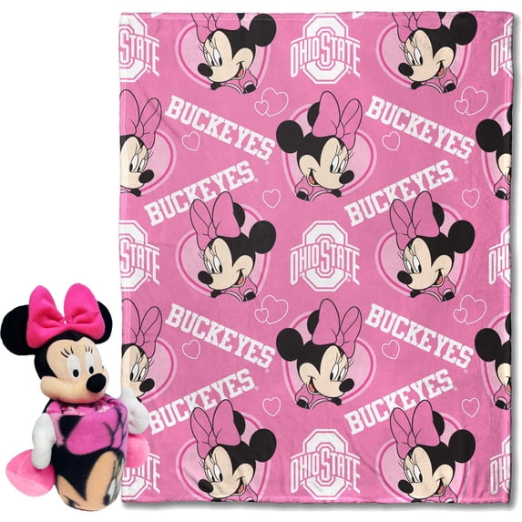 Northwest x Disney Ohio State Buckeyes Minnie Hugger Pillow & Silk Touch Throw Set