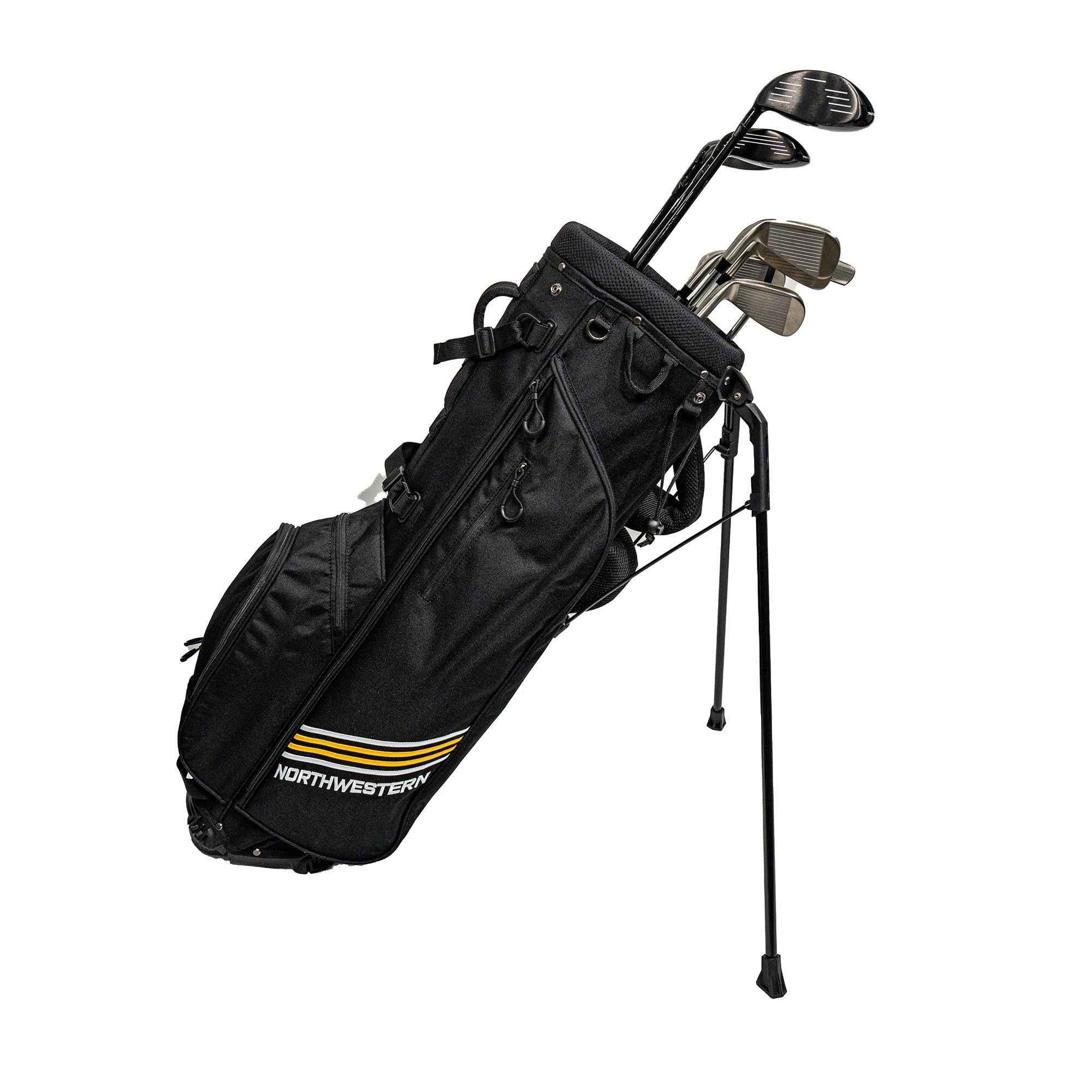 Northwestern Golf Thunderbird Golf Bag – Lightweight 4-Way Divider Stand Bag - Black