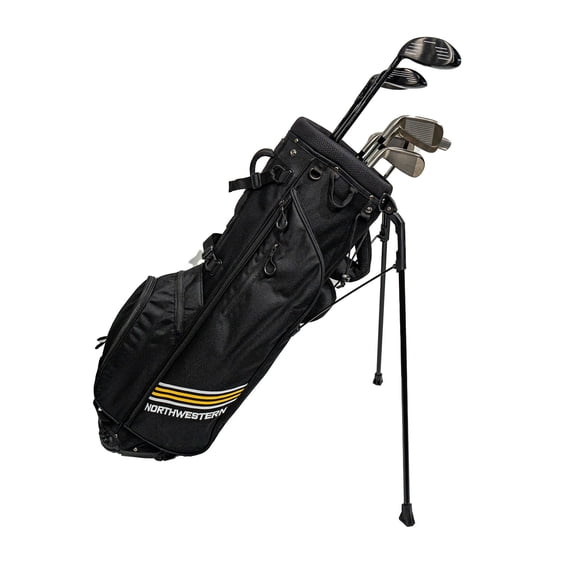 Northwestern Golf Thunderbird Golf Bag – Lightweight 4-Way Divider Stand Bag - Black