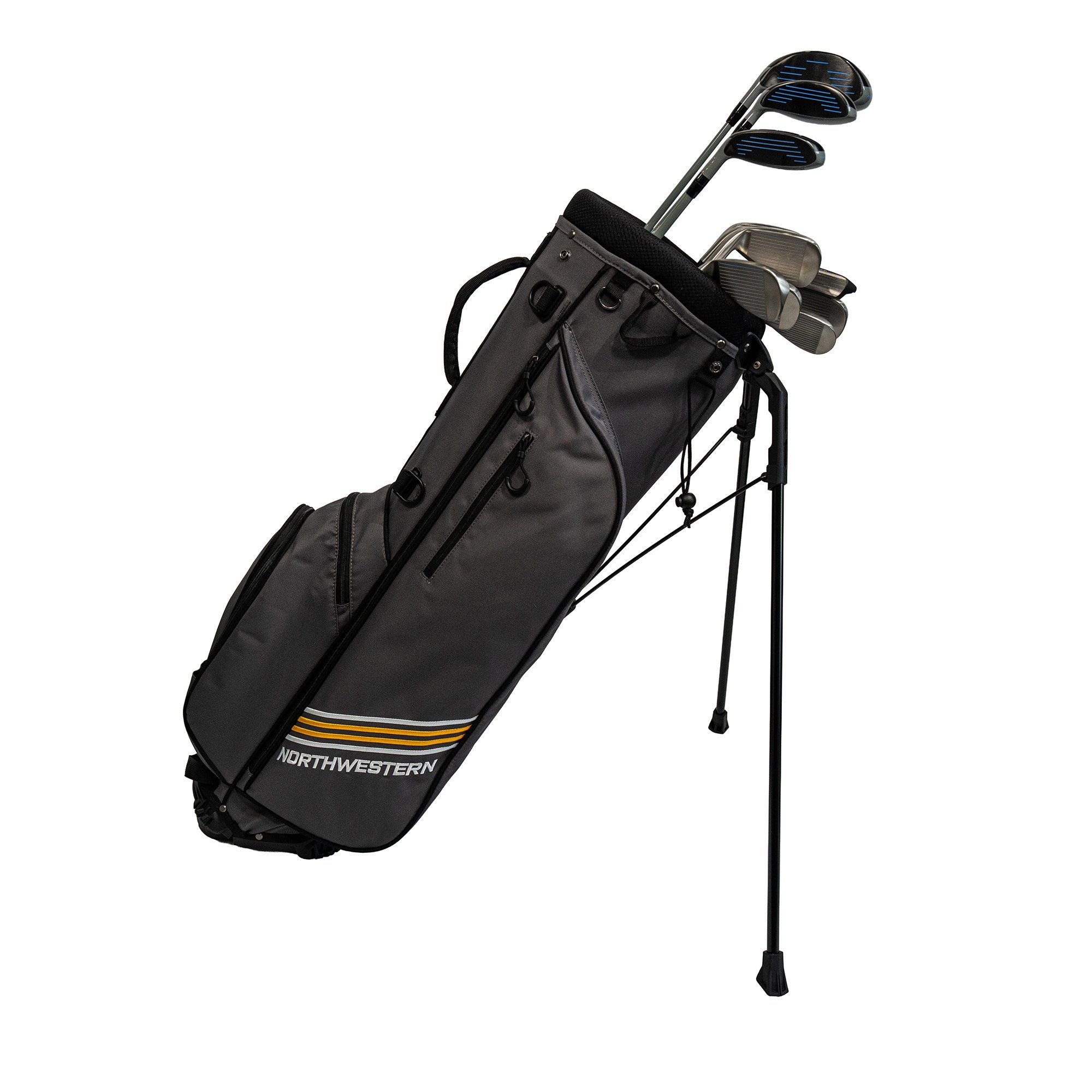 Northwestern Golf Thunderbird Golf Bag – Lightweight 4-Way Divider Stand Bag - Grey