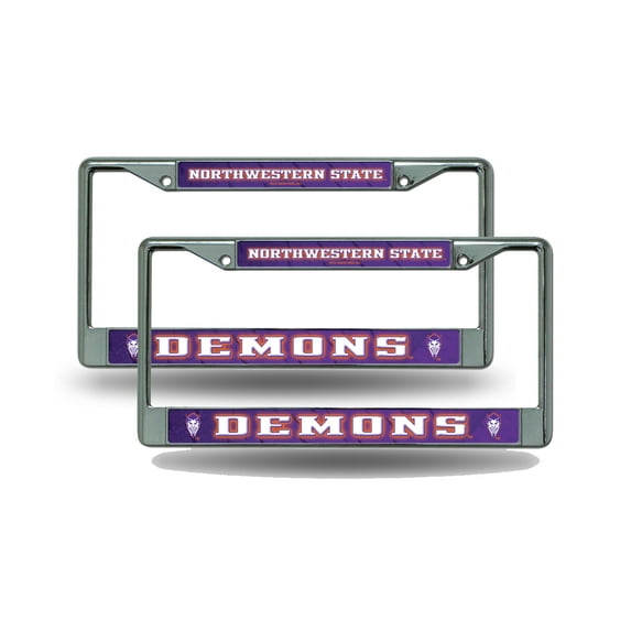 Northwestern State Demons Chrome Metal License Plate Frame - Set of 2 Frames