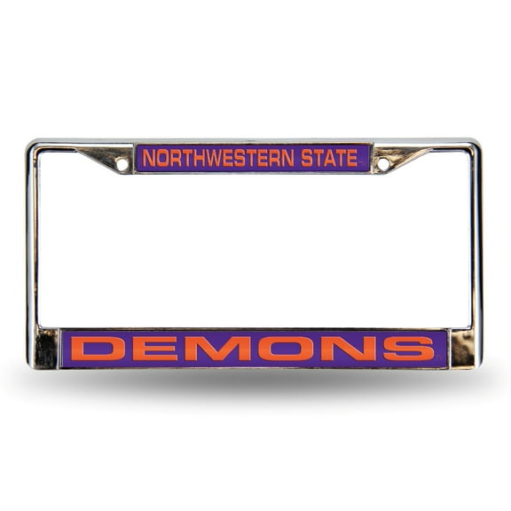Northwestern State NCAA Demons Chrome Metal License Plate Frame Holder