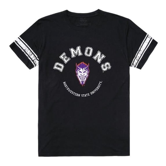 Northwestern State University Demons Mens Football T-Shirt, Black - 2XL