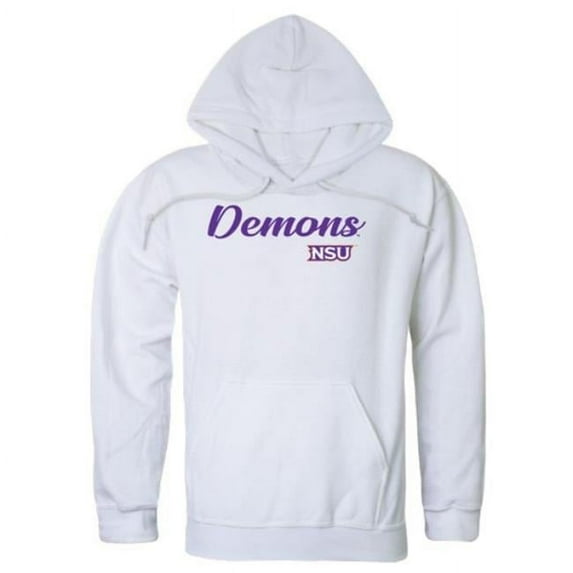 Northwestern State University Demons Script Hoodie, White - 2XL