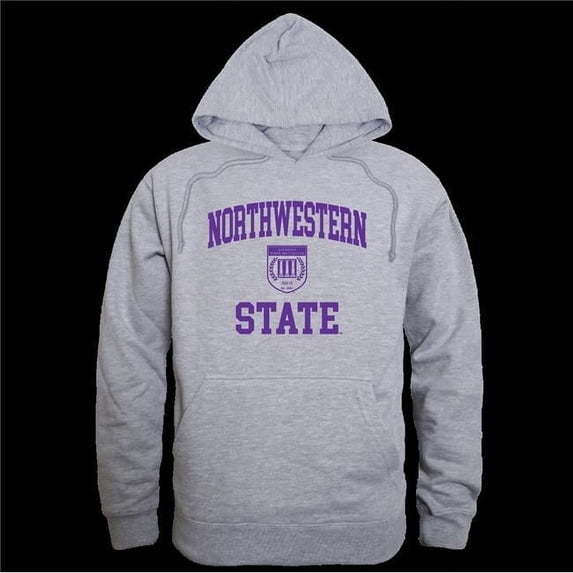 Northwestern State University Demons Seal Hoodie, Heather Grey - Medium
