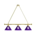 thumbnail image 1 of Northwestern University 3 Shade Billiard Light with Brass Fixture, 1 of 5