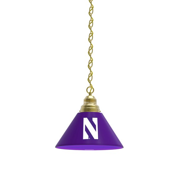 Northwestern University Pendant Light with Brass Fixture