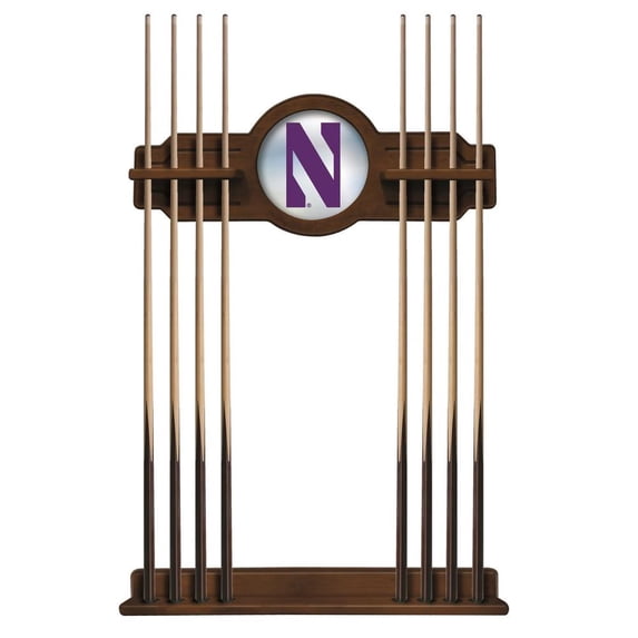 Northwestern University Solid Wood Cue Rack with a Chardonnay Finish