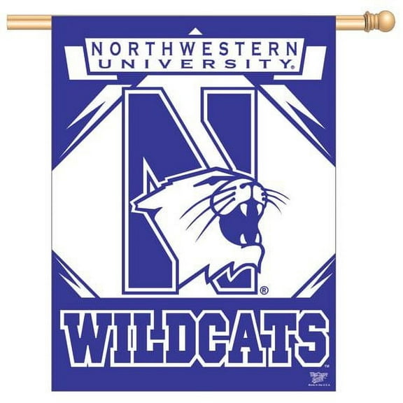 Northwestern Vertical House Flag NCAA