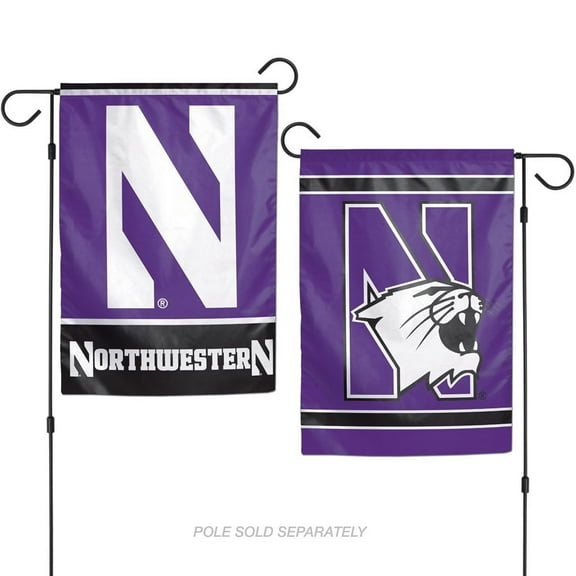 Northwestern Wildcats 12.5” x 18" Double Sided Yard and Garden College Banner Flag Is Printed in the USA