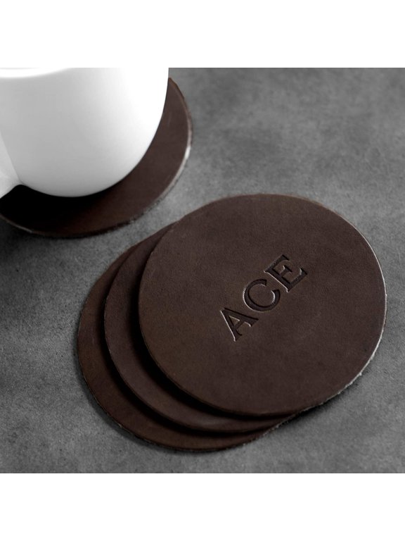 4" Round Leather Coasters (Set of 4)