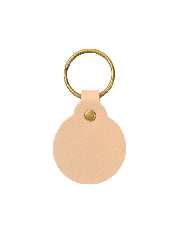 Genuine Leather Circle Key Fob (Natural)