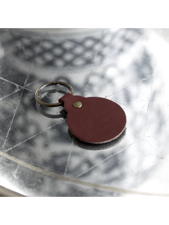 Genuine Leather Circle Key Fob