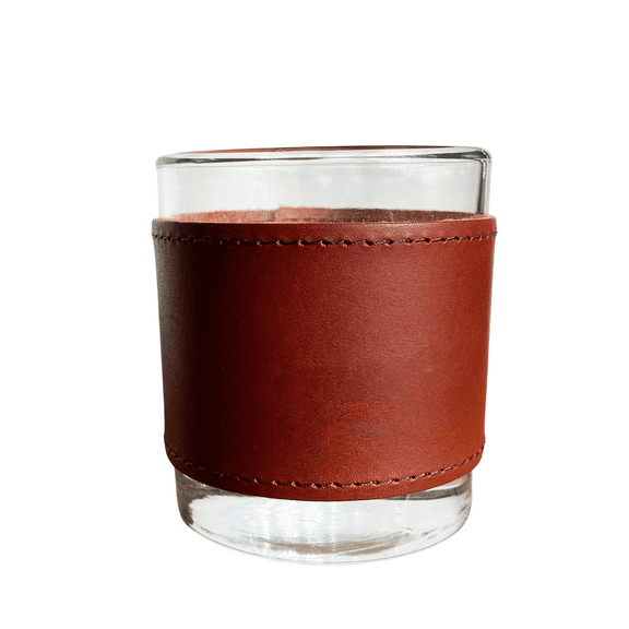 Northwind Genuine Leather Rocks Glass Cover with 10.5oz Rocks Glass
