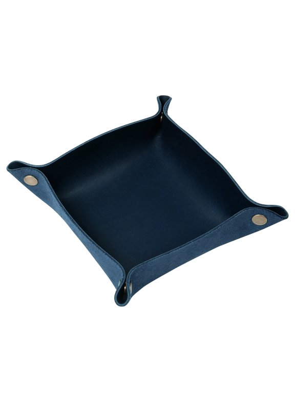 Genuine Leather Snap Valet Tray Navy Made in USA