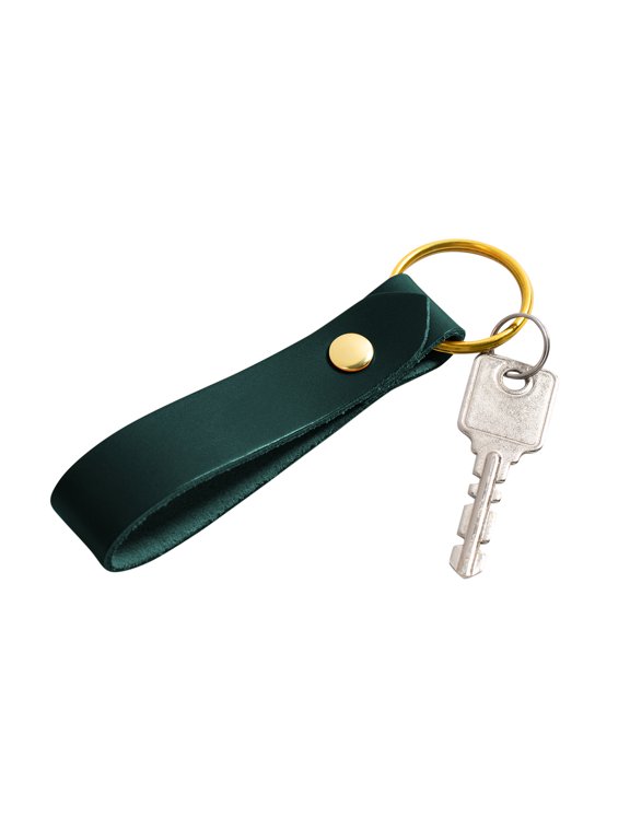 Leather Loop Keychain - Emerald