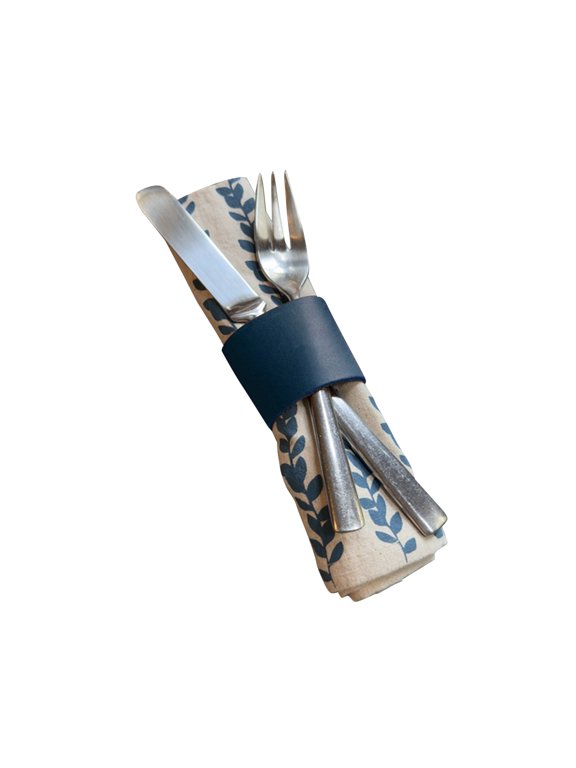 Leather Napkin Ring (Set of 2) - Navy